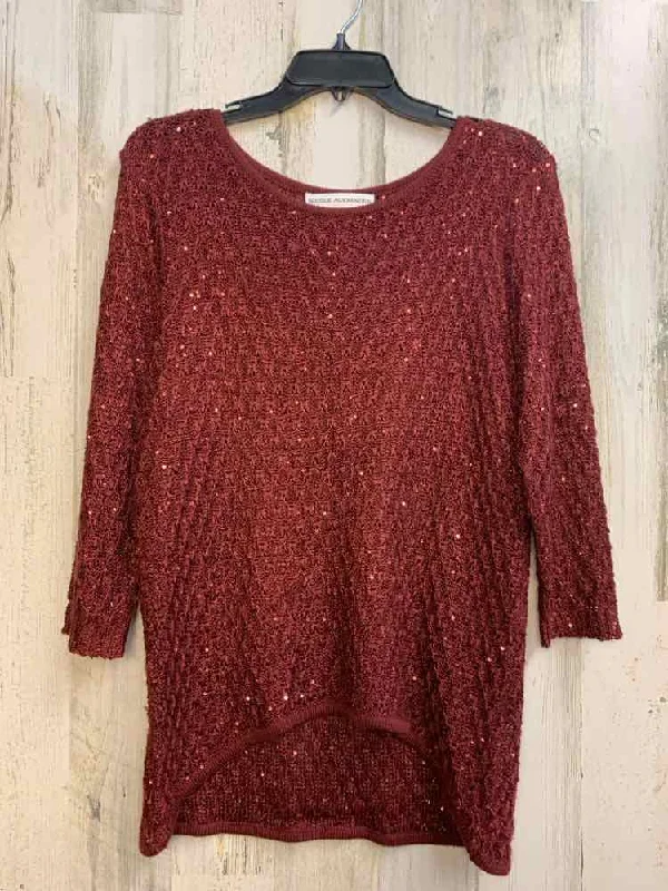 NICOLE ALEXANDER Tops Size L WINE 3/4 LENGTH TOP