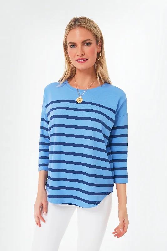 Newport Blue Striped Deluxe Tee