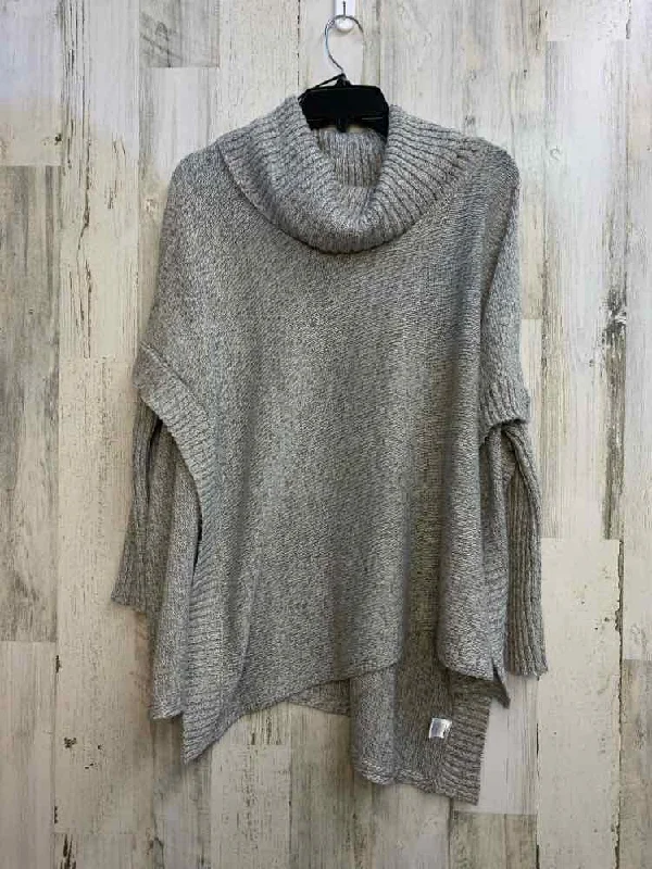 LOVE BY DESIGN Tops Size XS Gray MARLED PONCHO Sweater