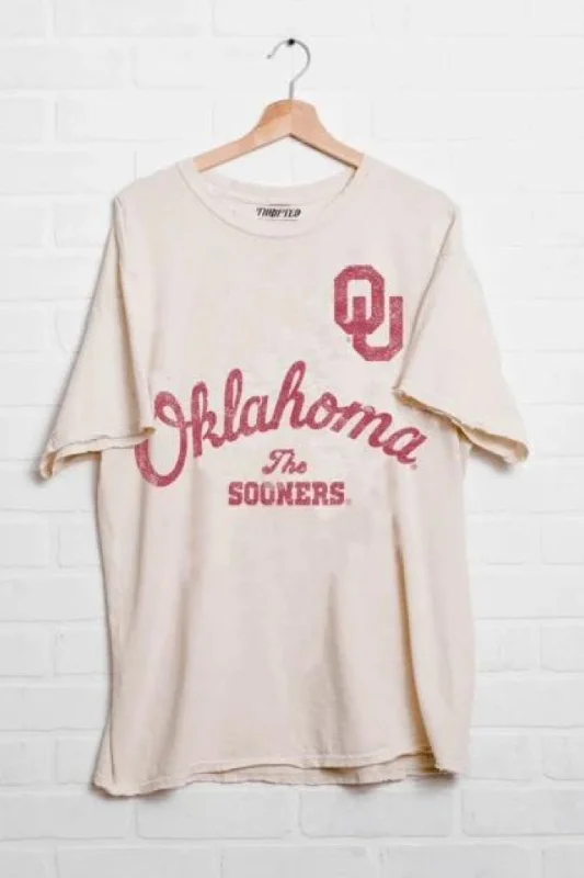 Livy Lu: OU Oklahoma Sooners Quality Thrifted Tee in Off White