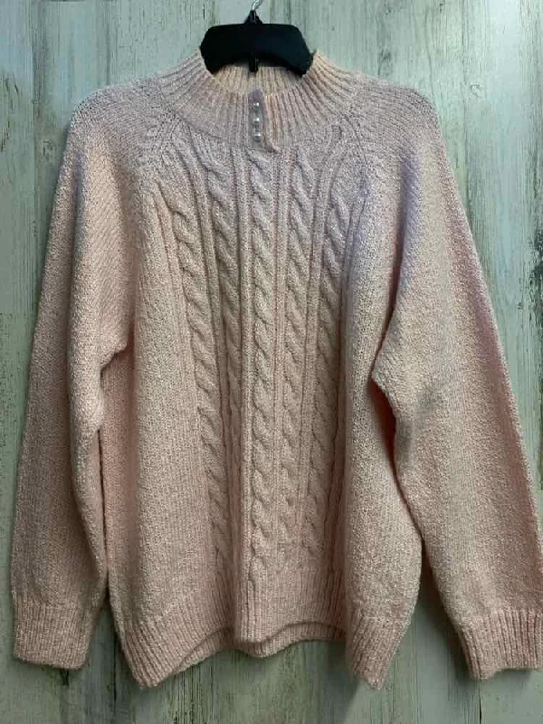 PRE-OWNED KAREN SCOTT Tops Size L PASTEL PINK LONG SLEEVES Sweater/KNITTED SWEAT