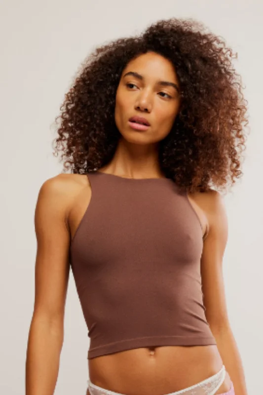 Free People: Clean Lines Cami in Chocolate