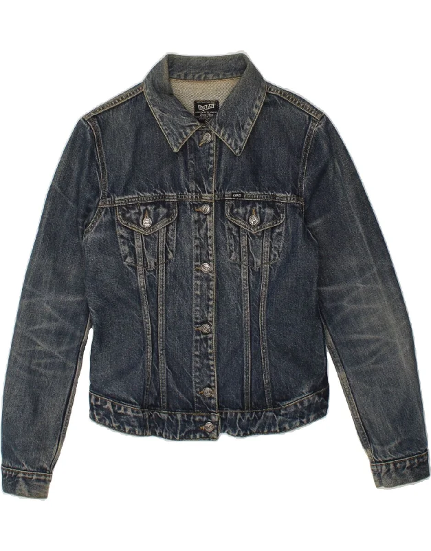 GAS Womens Crop Denim Jacket UK 18 XL Blue Cotton