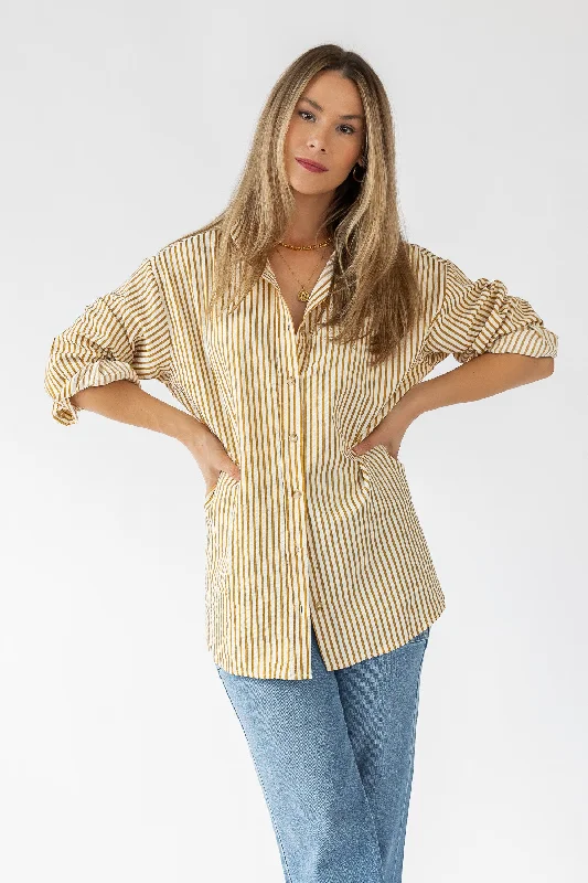 Wesley Gold Stripe Top - Final Sale