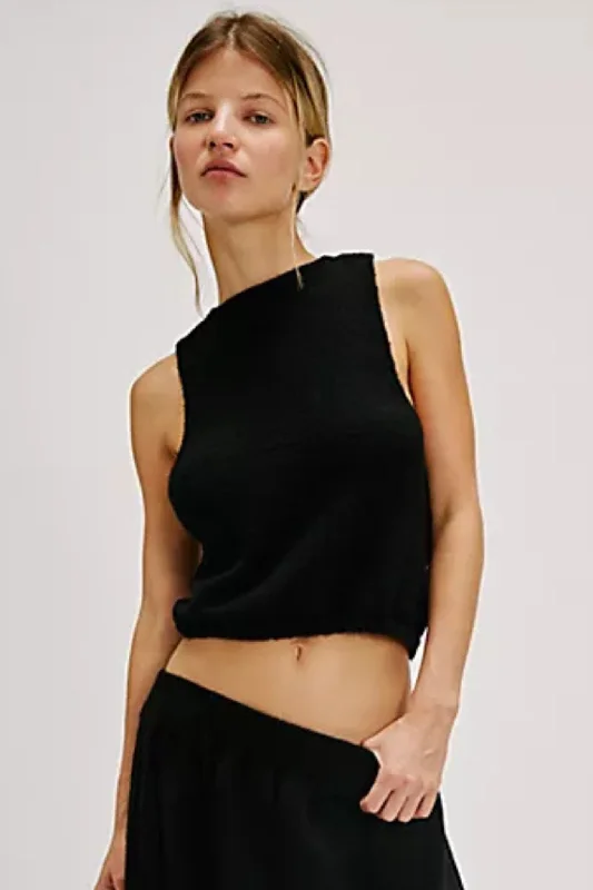 Free People: Warm Fluff Crop in Black