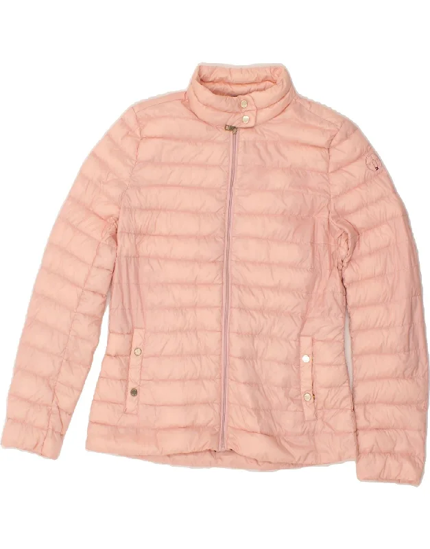 TOMMY HILFIGER Womens Padded Jacket UK 14 Medium Pink Polyacrylic