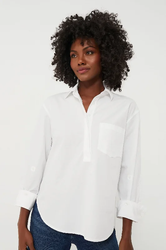 Optic White Aave Oversize Cuff Shirt