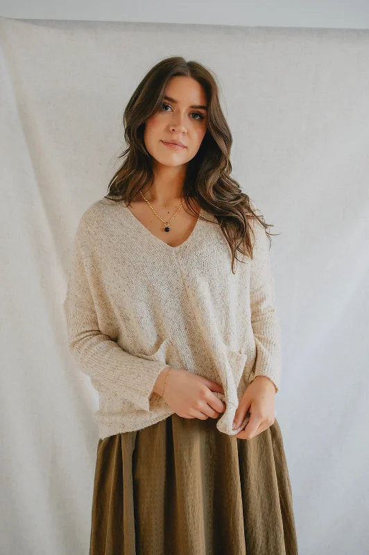 The Robin Pocket Sweater - Oatmeal