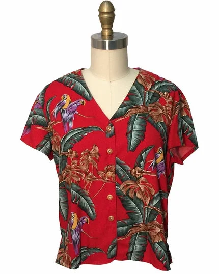 Ladies Magnum PI Red V-Neck Blouse