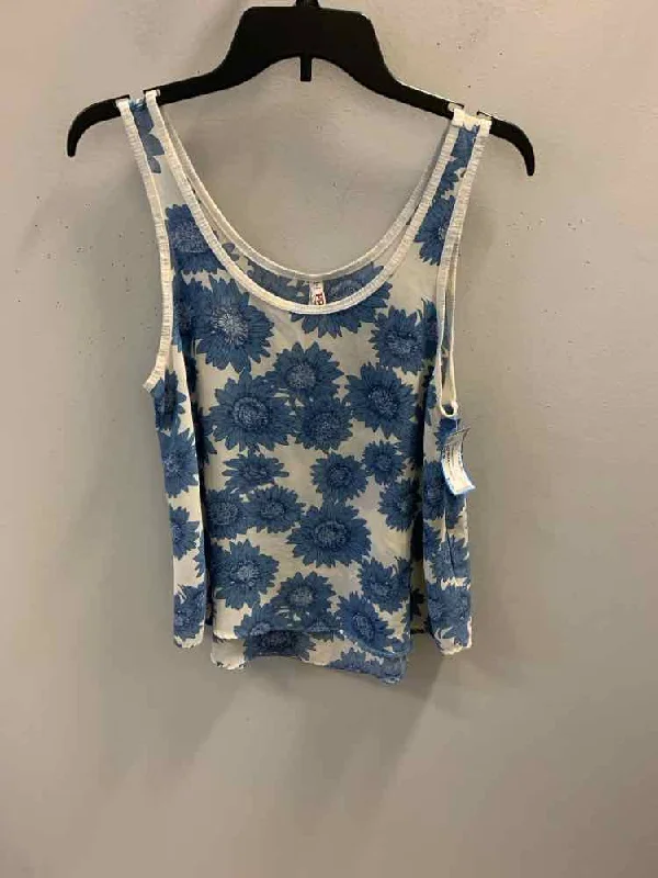 MUDD Tops Size M BLU/WHT Floral TOP