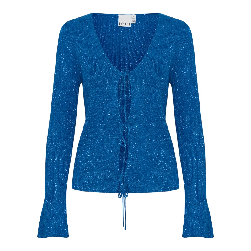 ICHI Mopaz Lurex Cardigan Lapis Blue