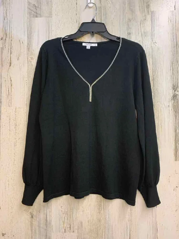 NWT CHICOS Tops Size 1 Black LONG SLEEVES TOP