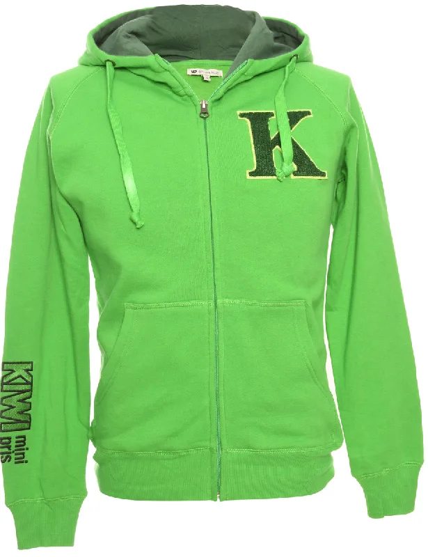 Green Printed Hoodie - S