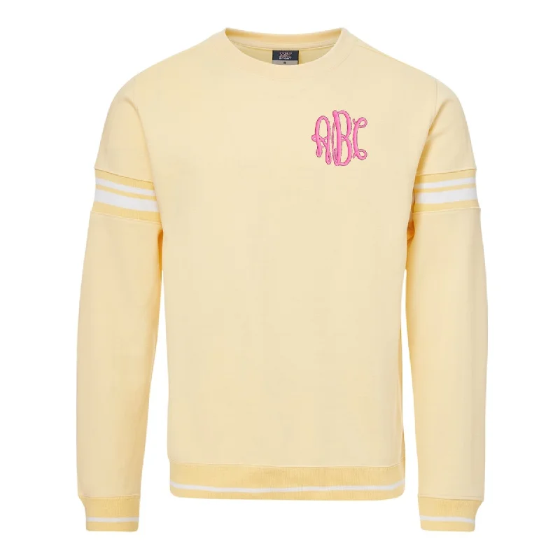 Monogrammed Stripe Crewneck Sweatshirt