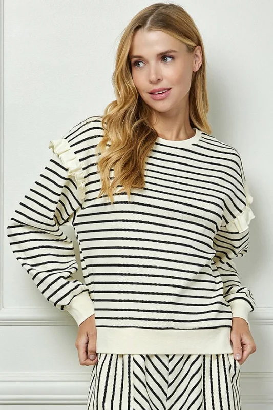 Linnie Long sleeve Top in Black and White