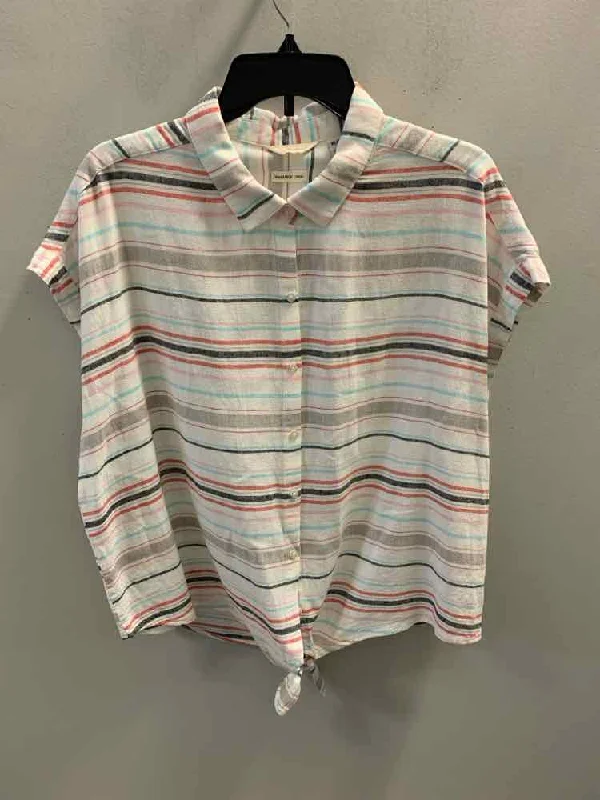 WEATHER PROOF Tops Size XL WHT/MULT-COLOR Stripe TOP