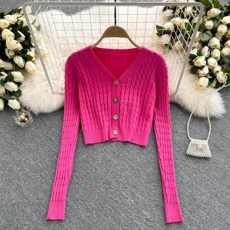 Knitted cardigan, western style coat, female V Neck Sweater Coat  1610