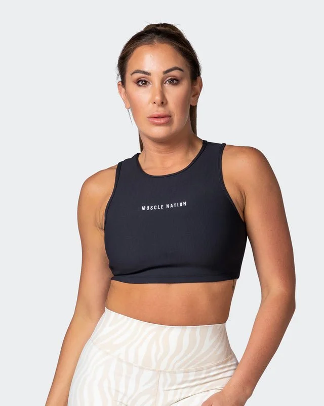 Off Duty Rib Cropped Tank - Black