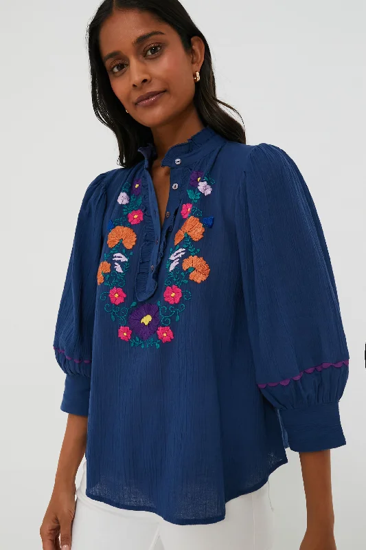 Blue Clotilda Blouse