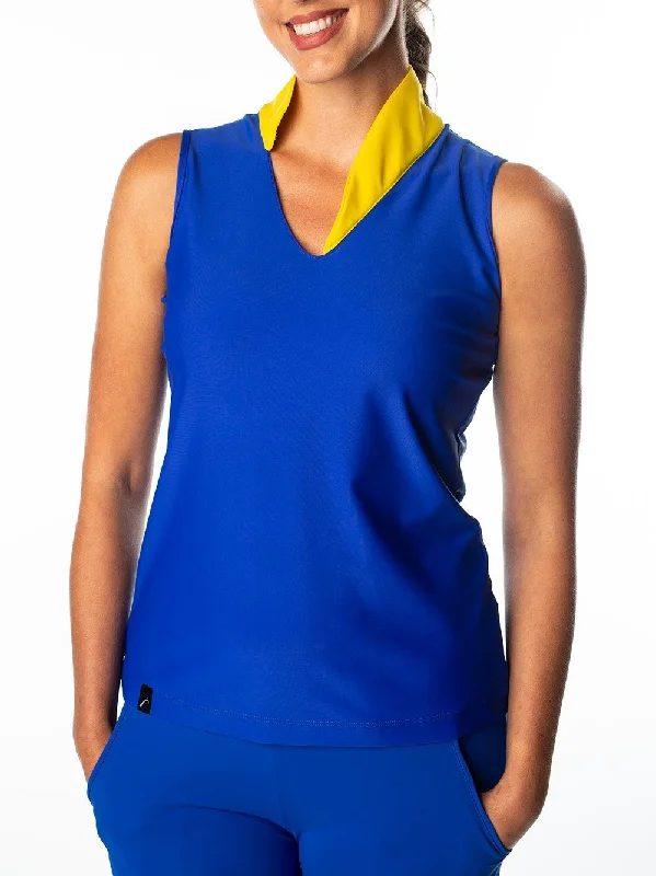 Megan Blue and Yellow Top - FINAL SALE