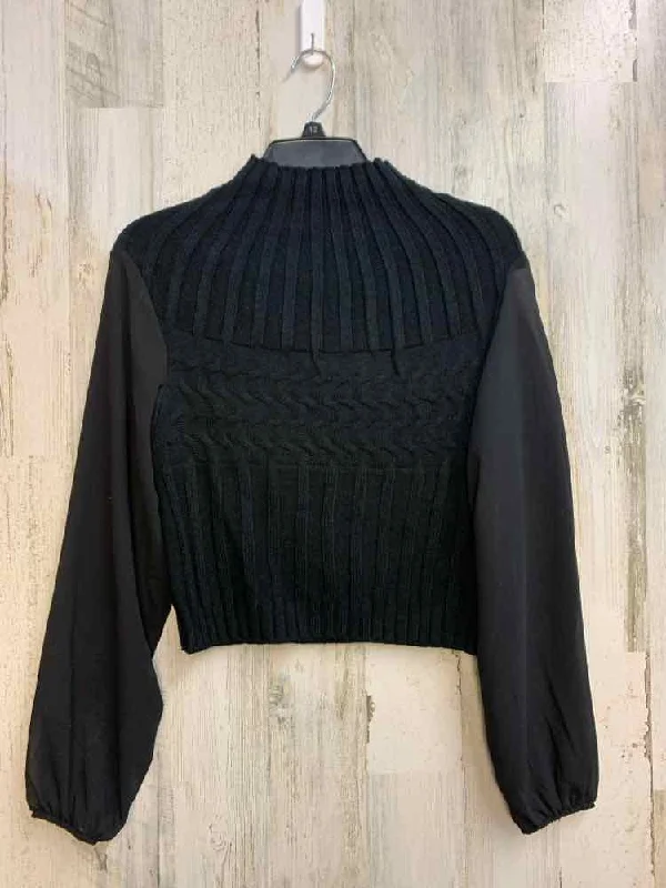 NWT OAT Tops Size XS Black LONG SLEEVES TOP/SEE THROUGH SLEEVES