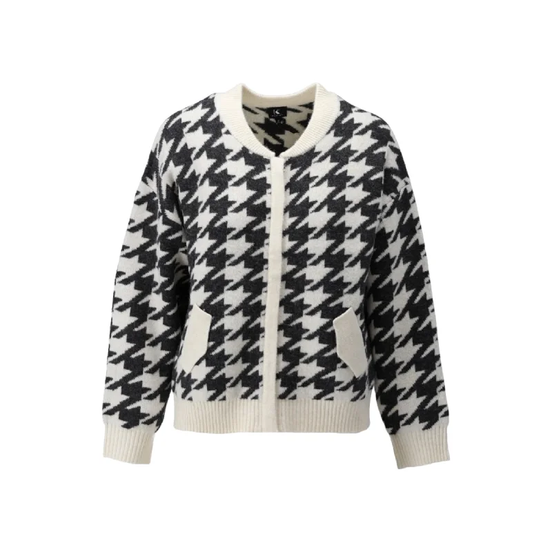 K Design Bomber Style Cardigan Black