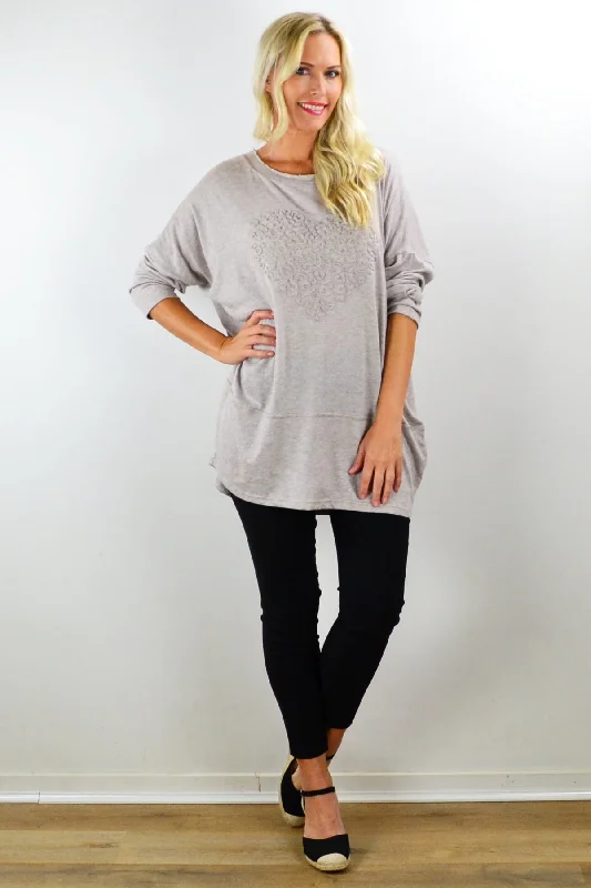 Taupe Straight to My Heart Knit Tunic Top