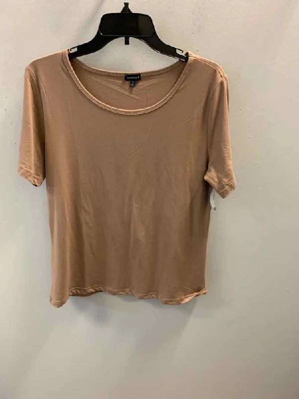 CHANCES R Tops Size M Taupe SHORT SLEEVES TOP