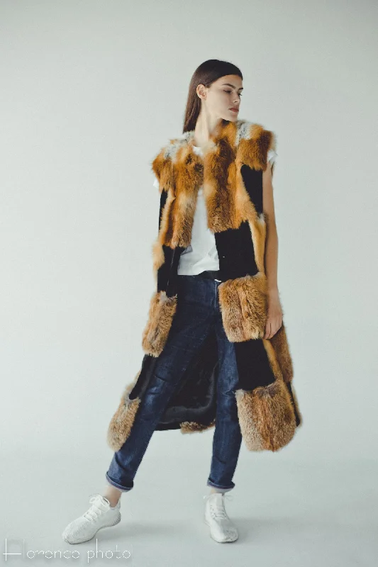 Long Fox Fur Vest