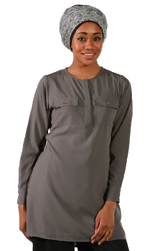 Dark Grey Crepe Tunic