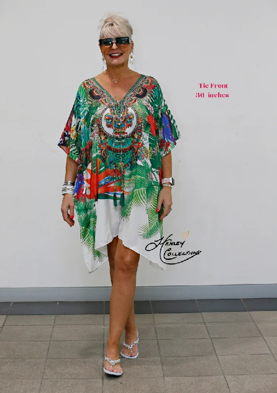 MIDI KAFTAN / TOP WITH TIE-FRONT