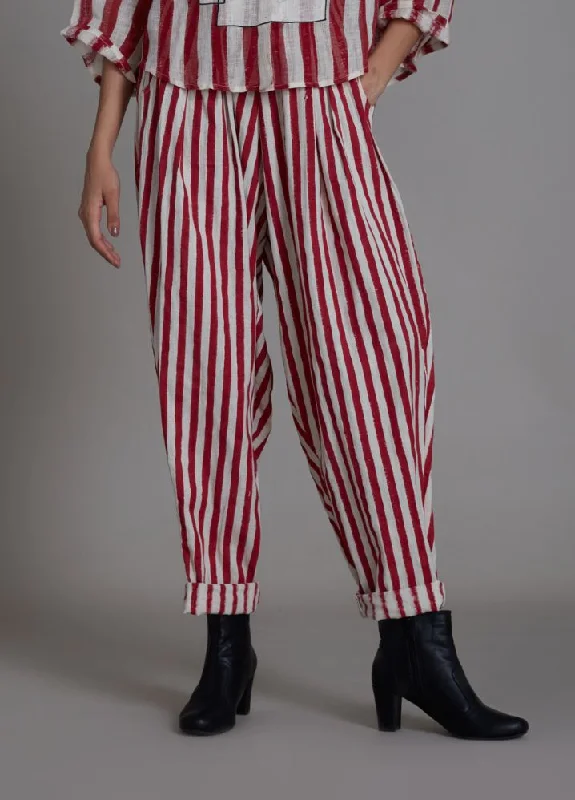 Ikka Balloon Pants- Red Stripe