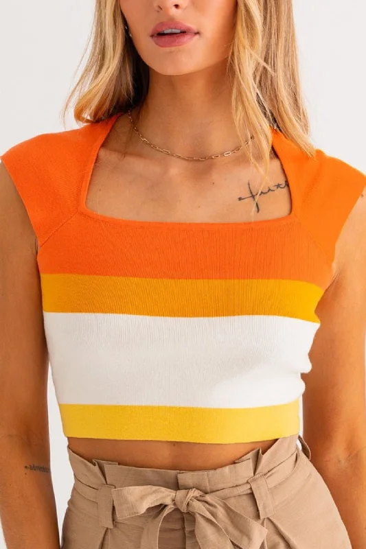 Sunrise Stripe Crop Top