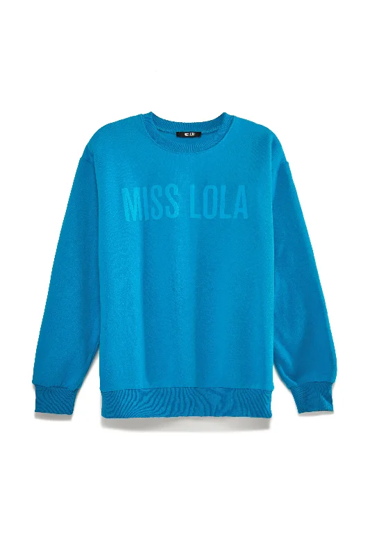 Miss Lola Exclusive Crewneck Sweater - Blue