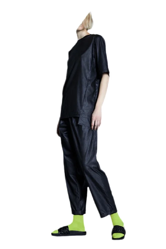 P89 PLEATED PANTS VEGAN LEATHER