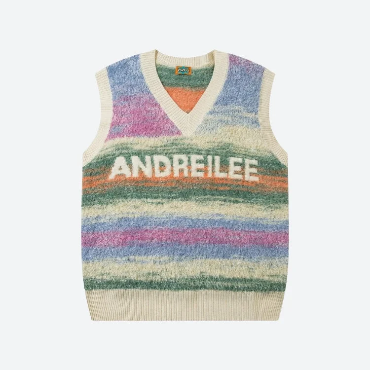 Vintage Multicolored Yarn Plush Sweater Vest