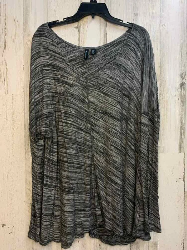 CYNTHIA ROWLEY Tops Size XL Gray SPACE DYE DROP SHOULDER TOP