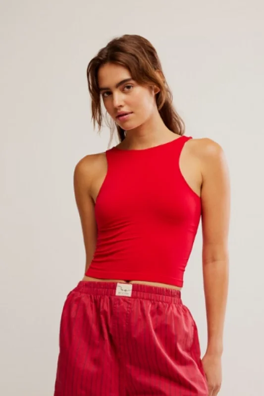 Free People: Clean Lines Cami in Cherry Crush