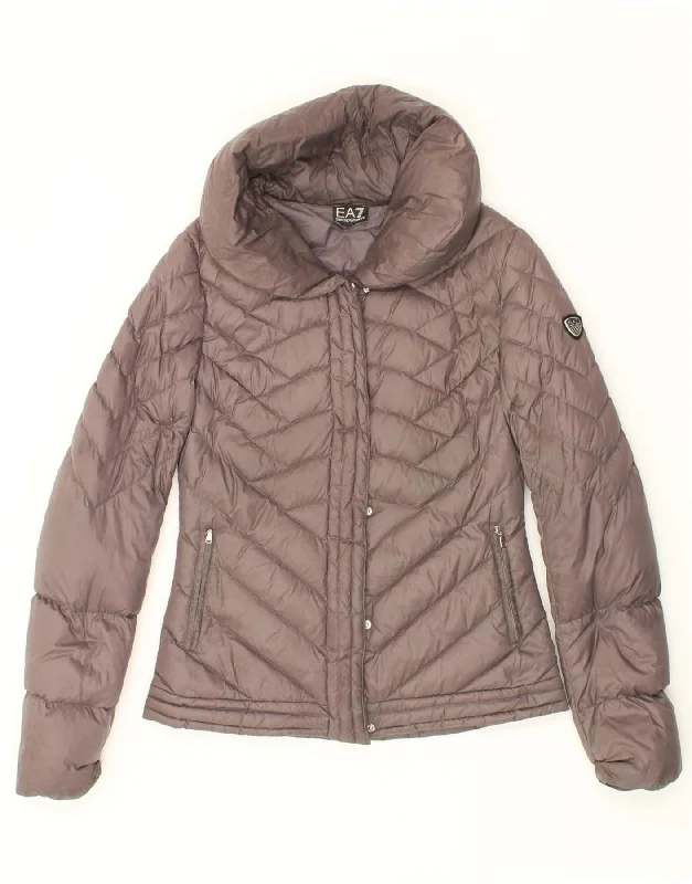 EMPORIO ARMANI Womens Padded Jacket UK 6 XS Grey Polyester