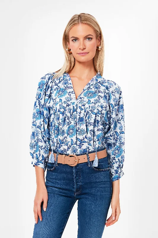 Blue Floral Charlie Top