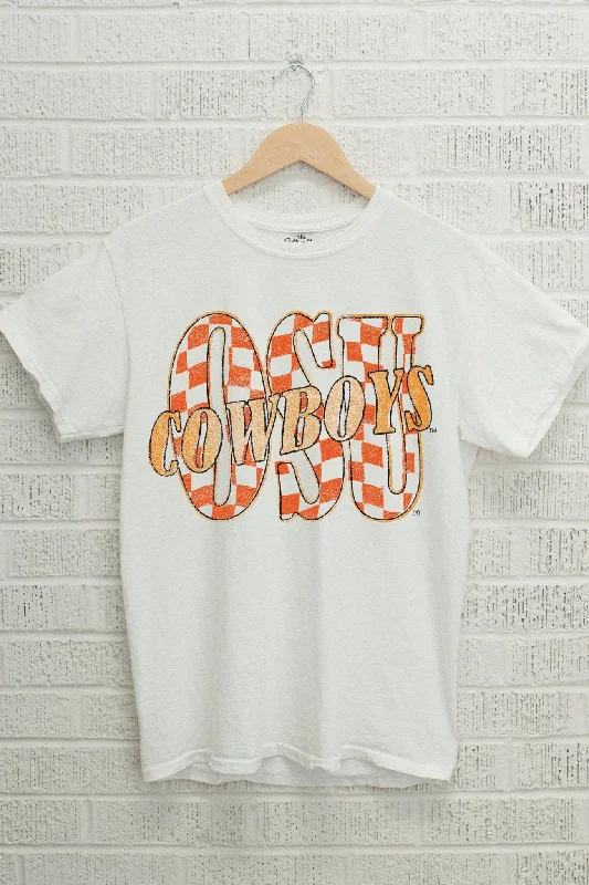 Livy Lu: OSU Cowboys Twisted Check Tee in White