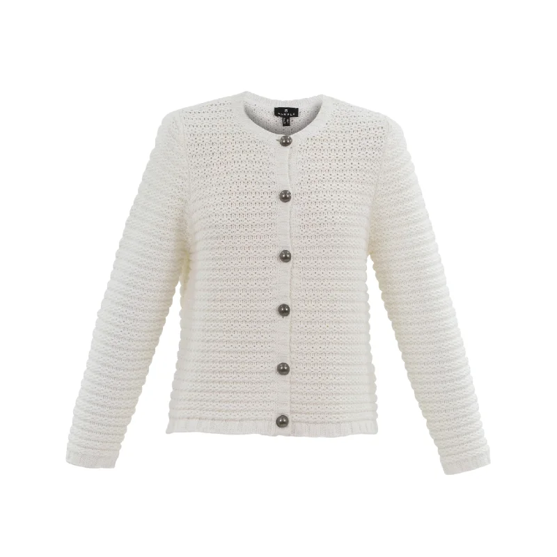 Marble Chunky Knit Cardigan Ivory