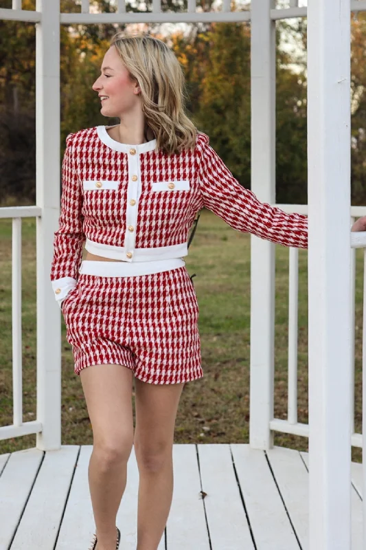 Red Houndstooth Jacket