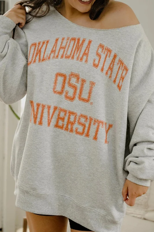 Livy Lu: OSU Cowboys Vintage Sport Flashdance Sweatshirt in Ash Gray