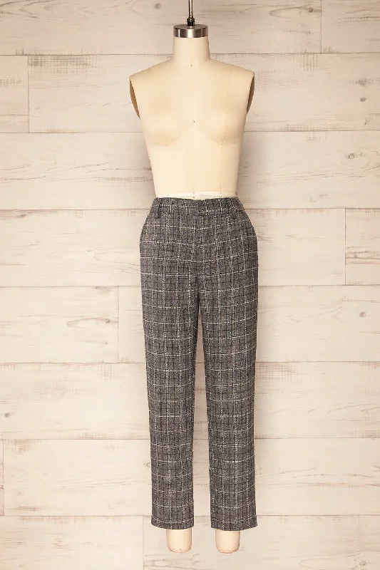 Lubniewice | High-Waisted Plaid Pants