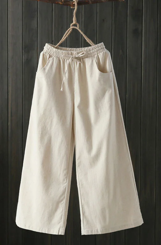 Wide-leg pants for women with loose-waisted and wide legs J074