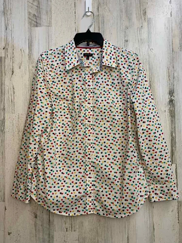 TALBOTS Tops Size M Multi-Color HEARTS LONG SLEEVES Shirt