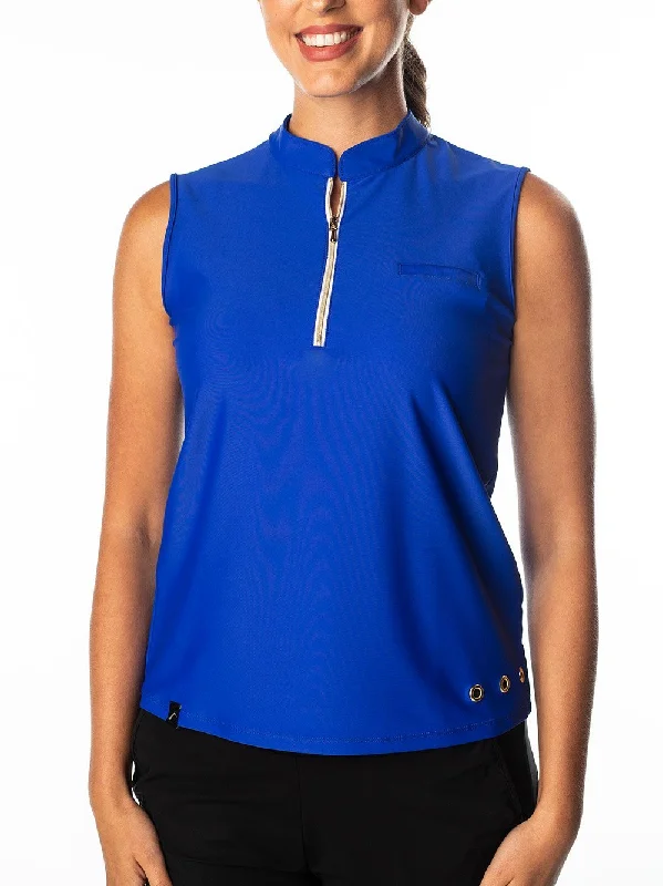 Polly Cobalt Blue Sleeveless Polo - FINAL SALE