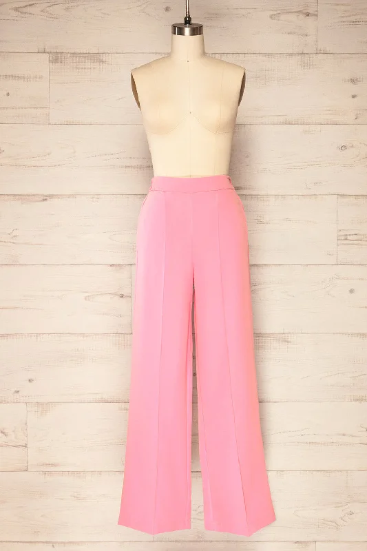 Korcula Pink | High Waisted Wide Leg Pants