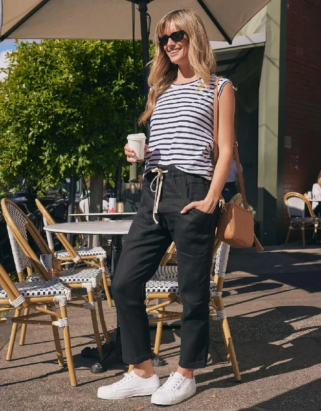 Luxe Linen Pants - Black